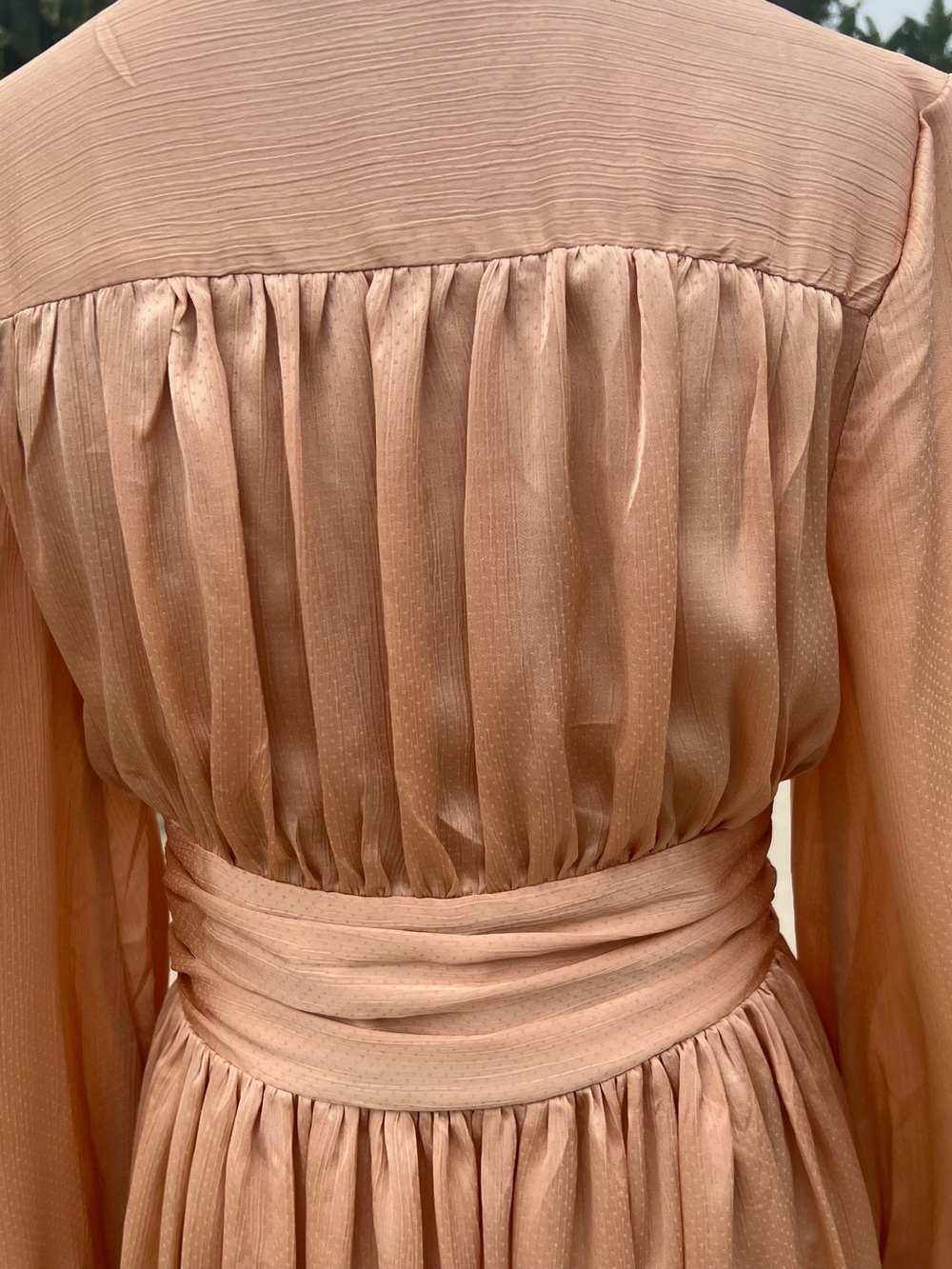MOTF Peach Midi Dress with Button Front - Picture 17 of 17